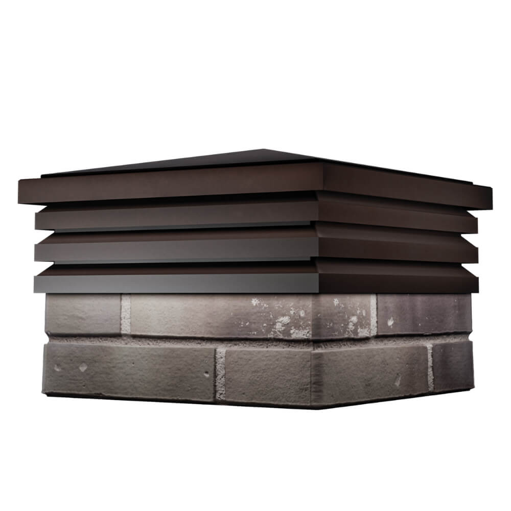 Колпак Zking Бона ХайТек Коричневый на столб 1.5х1.5 кирпича (385х385мм) в Тихвине фото