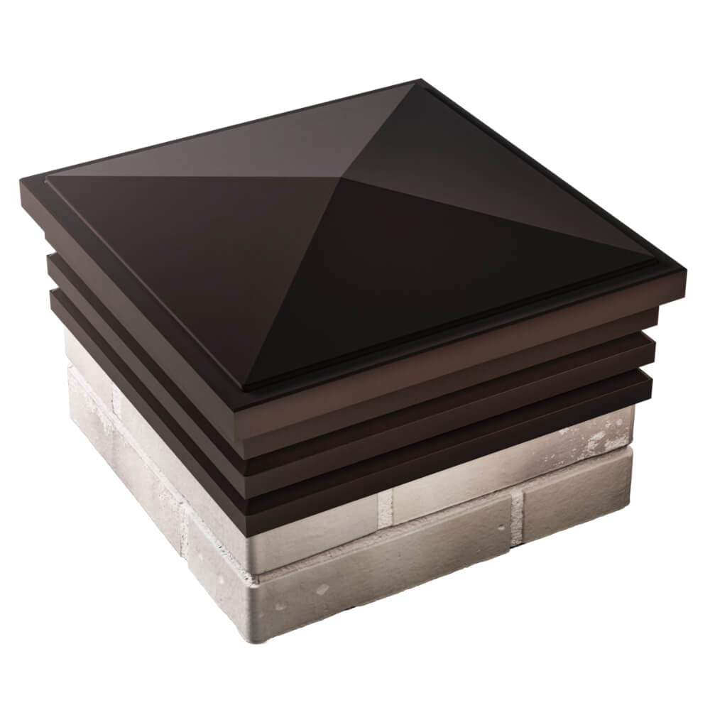 Колпак Zking Бона ХайТек Коричневый на столб 1.5х1.5 кирпича (385х385мм) в Тихвине фото