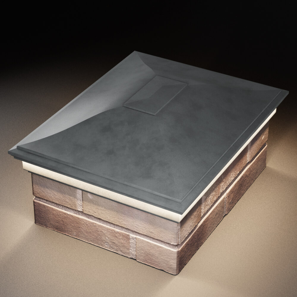 Колпак Zking Монблан Серый на столб 2х1.5 кирпича (515х385мм) c подсветкой в Тихвине фото