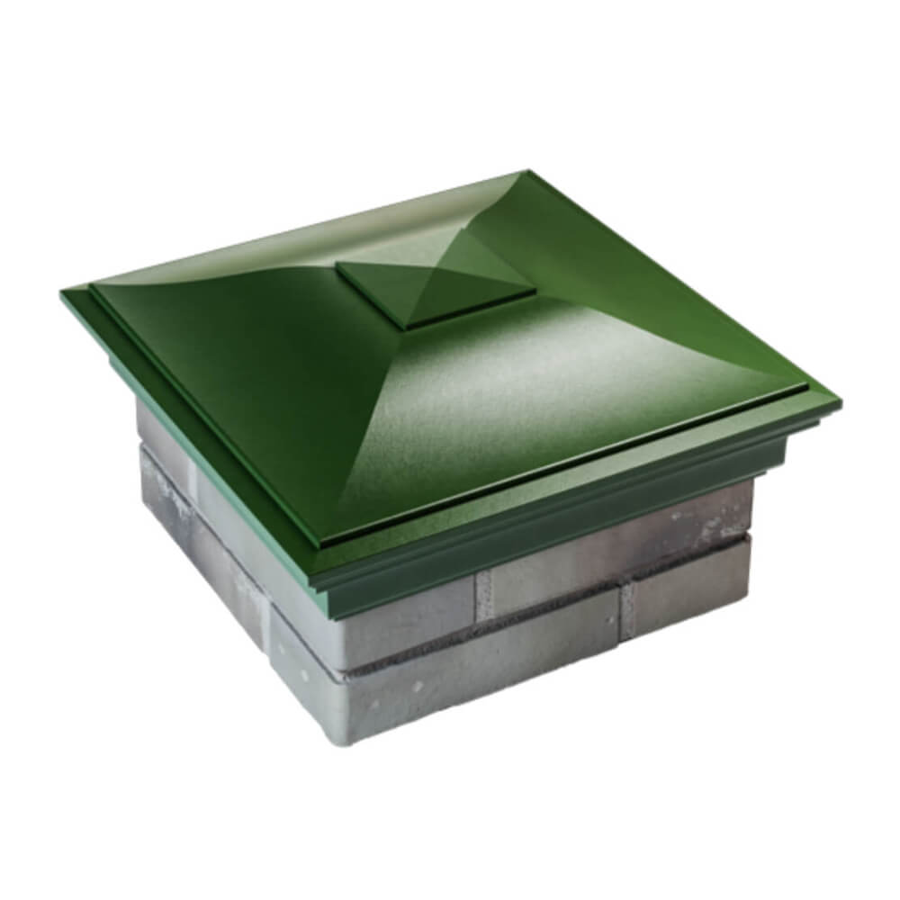 Колпак Zking Монблан Зеленый на столб 1.5х1.5 еврокирпича 0.7НФ (355х355мм) в Тихвине фото