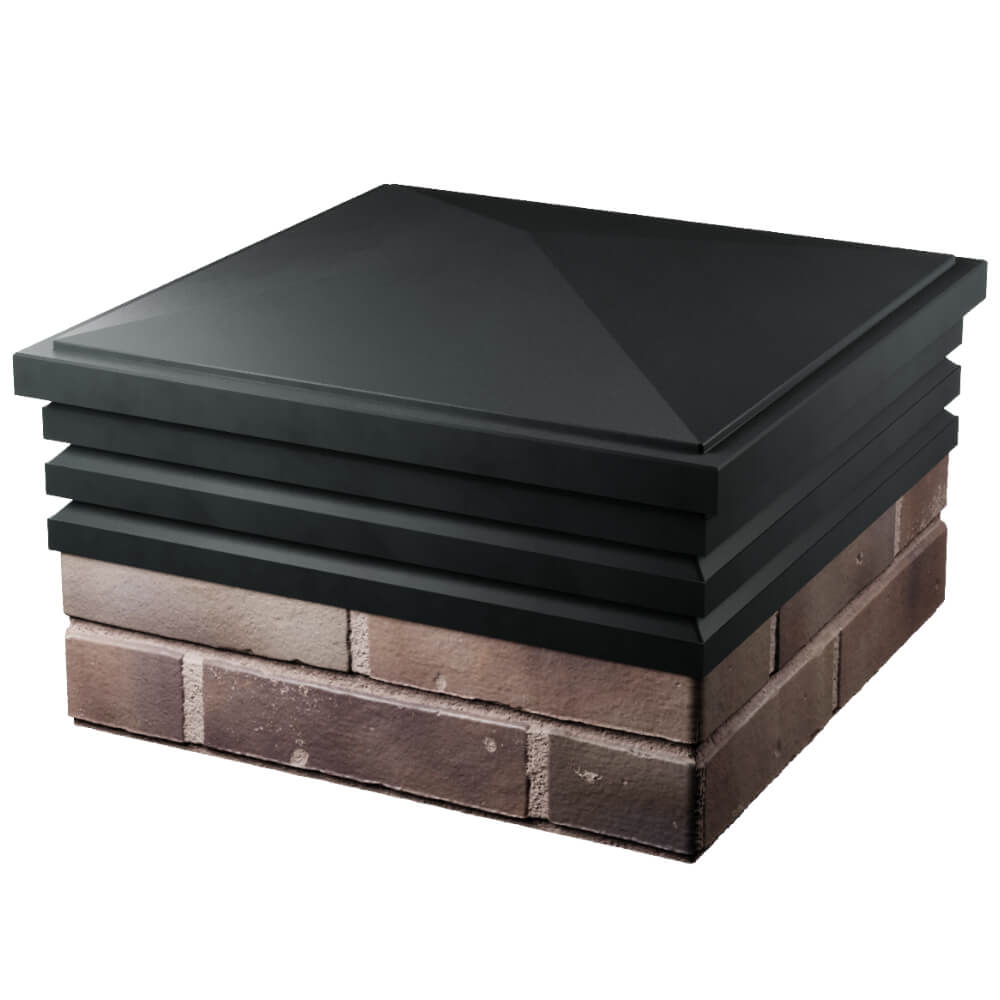 Колпак Zking Бона ХайТек Черный на столб 2х2 кирпича (513х513мм) в Тихвине фото