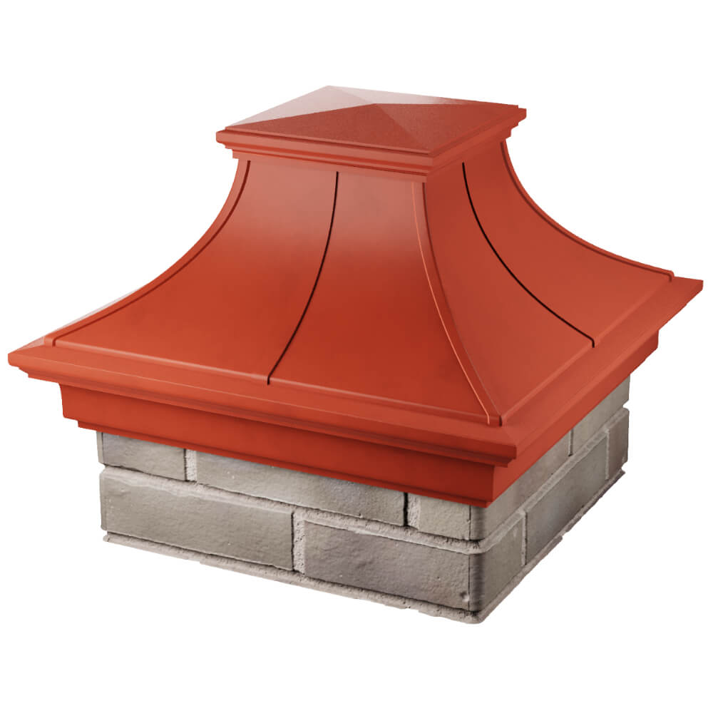Колпак Zking Монблан Премиум Красный на столб 1.5х1.5 кирпича (385х385мм) в Тихвине фото