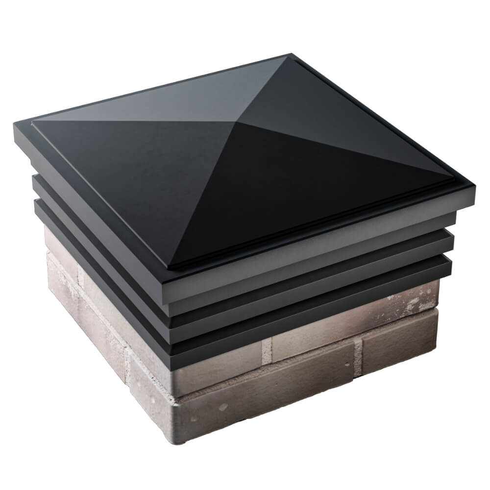 Колпак Zking Бона ХайТек Черный на столб 1.5х1.5 кирпича (385х385мм) в Тихвине фото