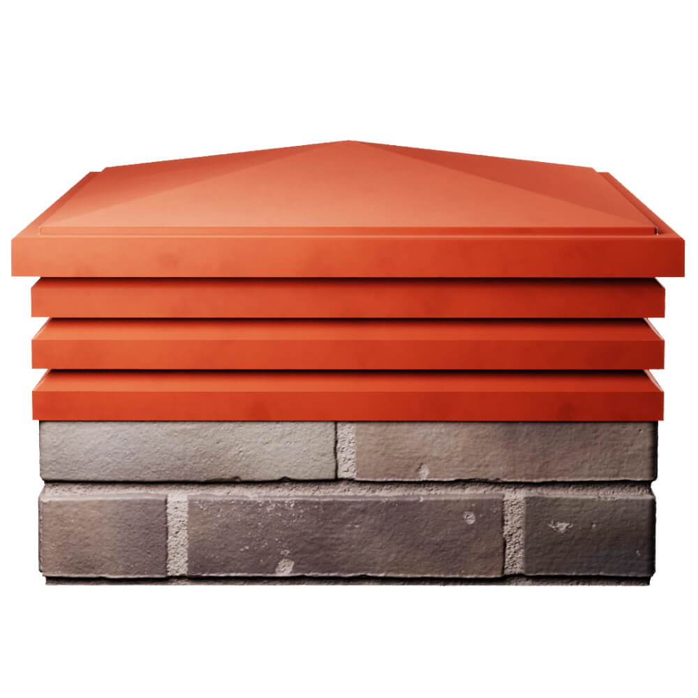 Колпак Zking Бона ХайТек Красный на столб 2х2 кирпича (513х513мм) Тихвин фото