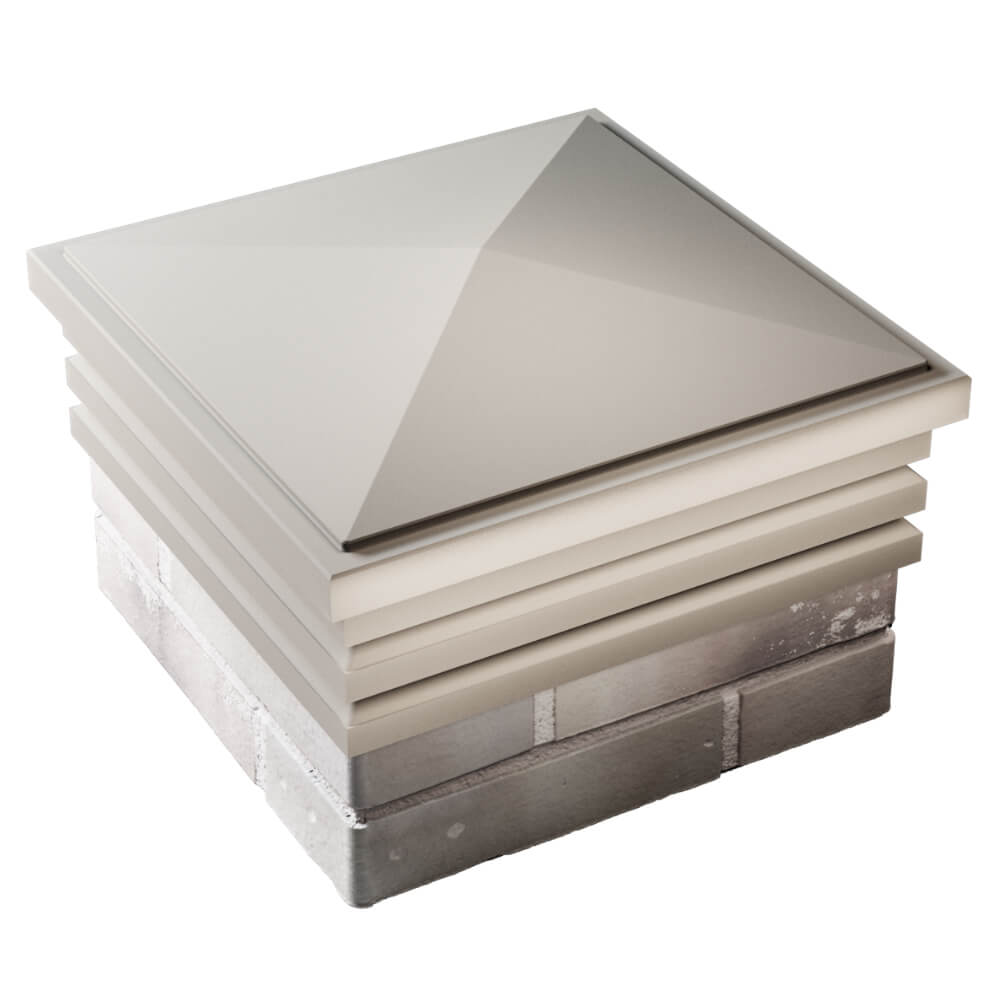 Колпак Zking Бона ХайТек Бежевый на столб 1.5х1.5 кирпича (385х385мм) в Тихвине фото