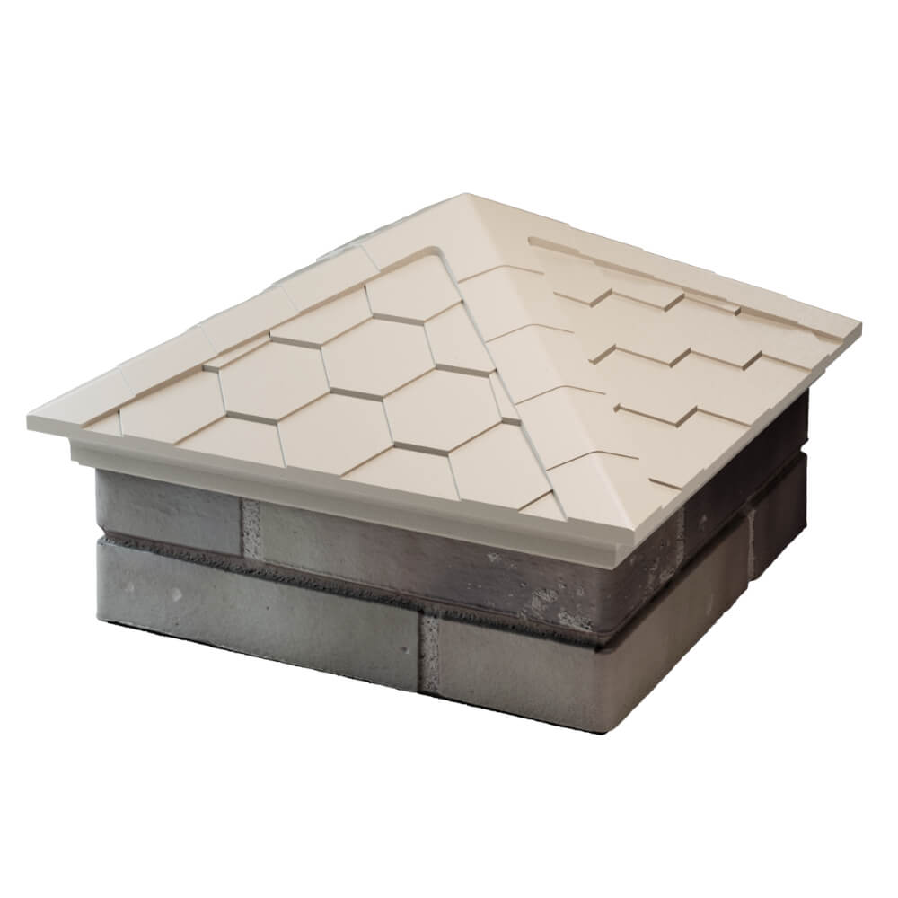 Колпак Zking Эверест Бежевый на столб 1.5х1.5 кирпича (390х390мм) в Тихвине фото