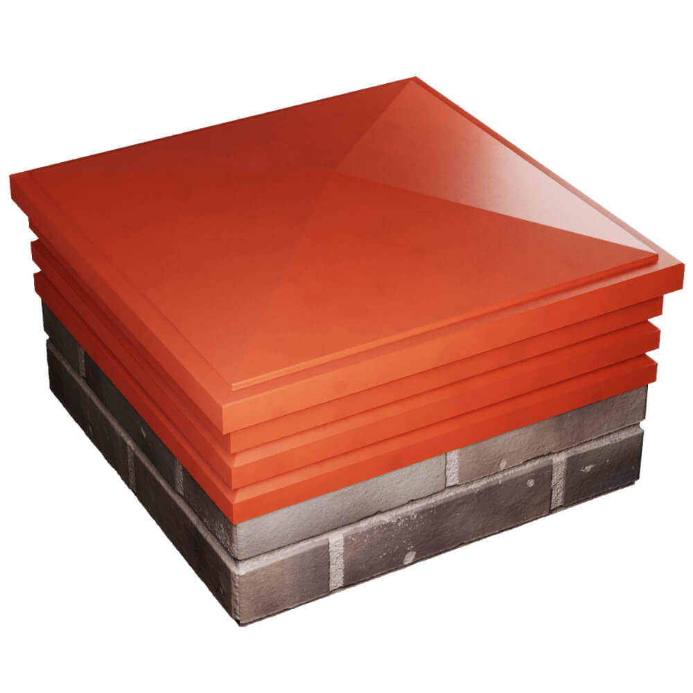 Колпак Zking Бона ХайТек Красный на столб 2х2 кирпича (513х513мм) в Тихвине фото