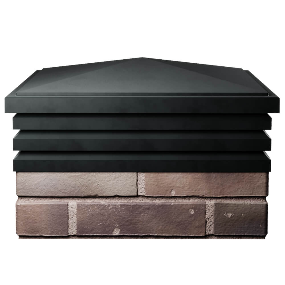 Колпак Zking Бона ХайТек Черный на столб 2х2 кирпича (513х513мм) Тихвин фото