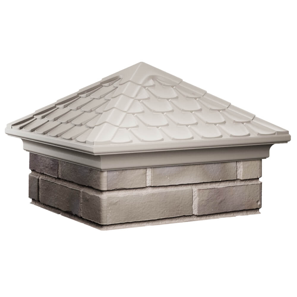 Колпак Zking Эльбрус Бежевый на столб 1.5х1.5 кирпича (385х385мм) в Тихвине фото