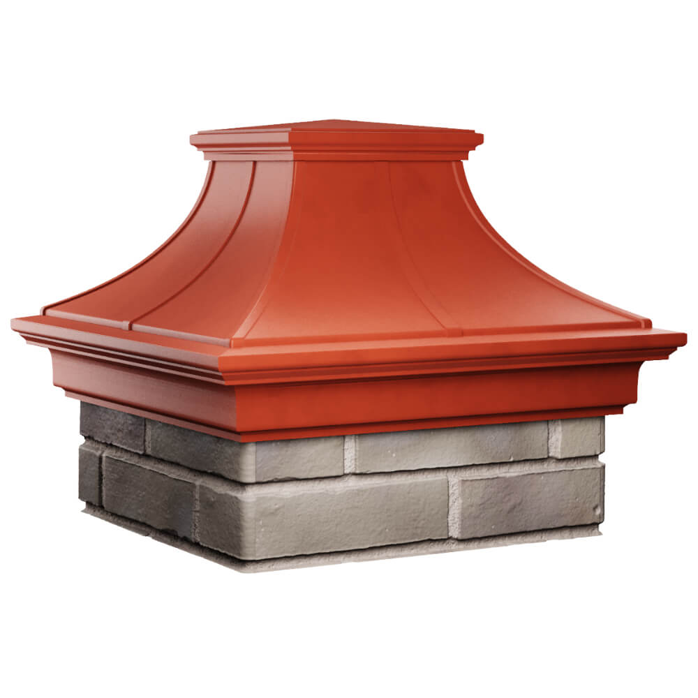 Колпак Zking Монблан Премиум Красный на столб 1.5х1.5 кирпича (385х385мм) в Тихвине фото