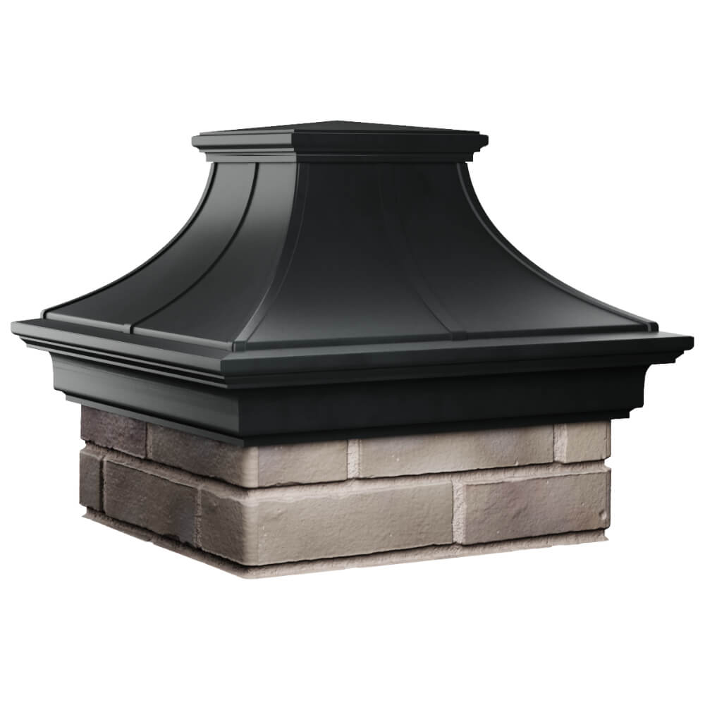 Колпак Zking Монблан Премиум Черный на столб 1.5х1.5 кирпича (385х385мм) в Тихвине фото