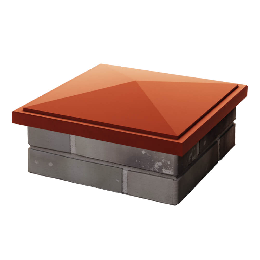 Колпак Zking БонаМоно Красный на столб 1.5х1.5 кирпича (385х385, 400х400мм) в Тихвине фото