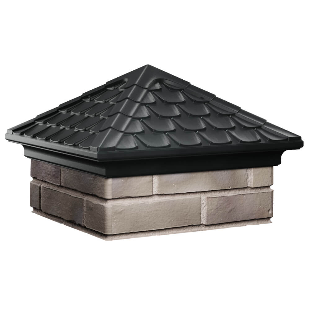 Колпак Zking Эльбрус Черный на столб 1.5х1.5 кирпича (385х385мм) в Тихвине фото