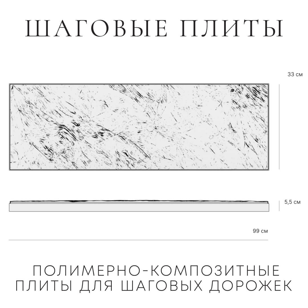 Шаговая плита STONE Графитовый Серый 990х330х55мм в Тихвине фото