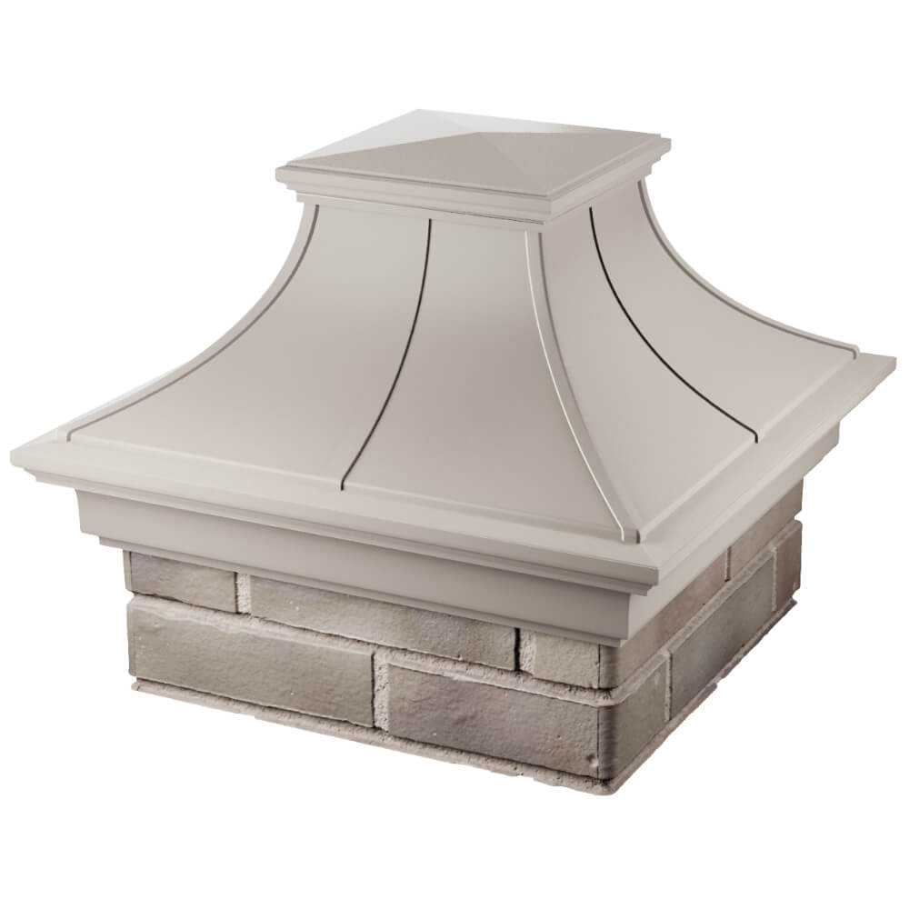 Колпак Zking Монблан Премиум Бежевый на столб 1.5х1.5 кирпича (385х385мм) в Тихвине фото