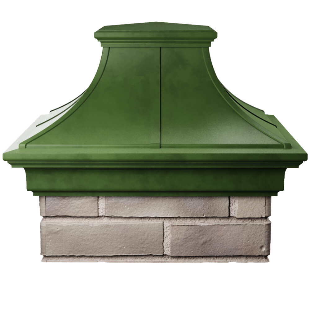 Колпак Zking Монблан Премиум Зеленый на столб 1.5х1.5 кирпича (385х385мм) Тихвин фото