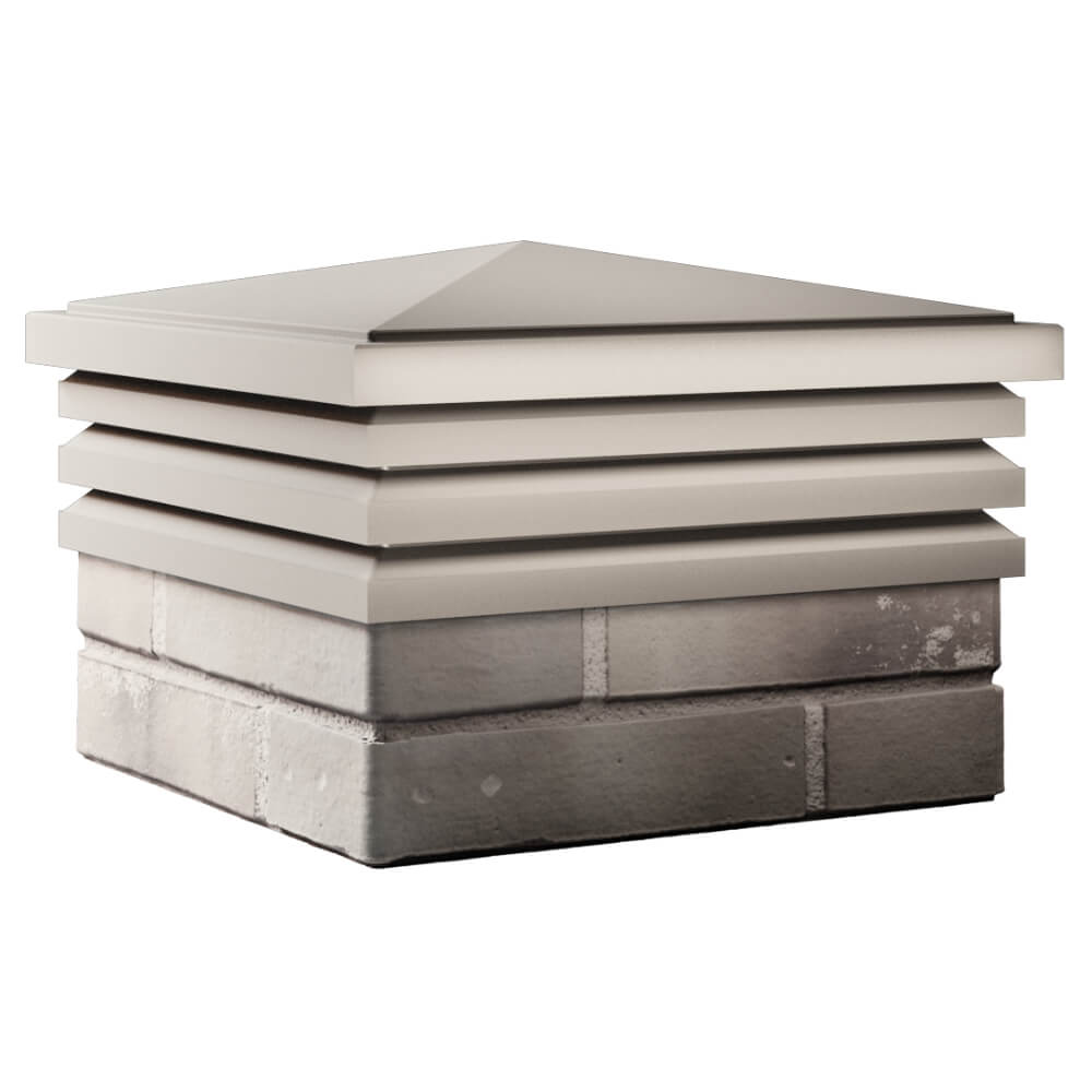 Колпак Zking Бона ХайТек Бежевый на столб 1.5х1.5 кирпича (385х385мм) в Тихвине фото