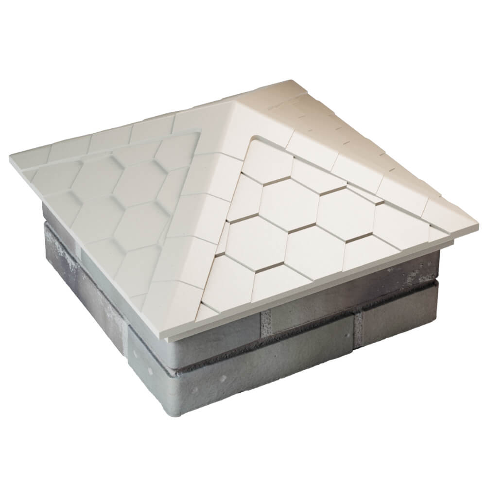 Колпак Zking Эверест Бежевый на столб 1.5х1.5 кирпича (390х390мм) в Тихвине фото