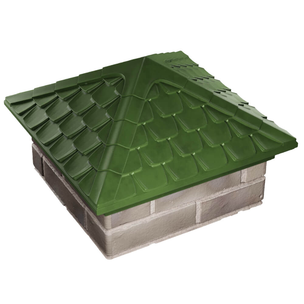 Колпак Zking Эльбрус Зеленый на столб 1.5х1.5 кирпича (385х385мм) в Тихвине фото