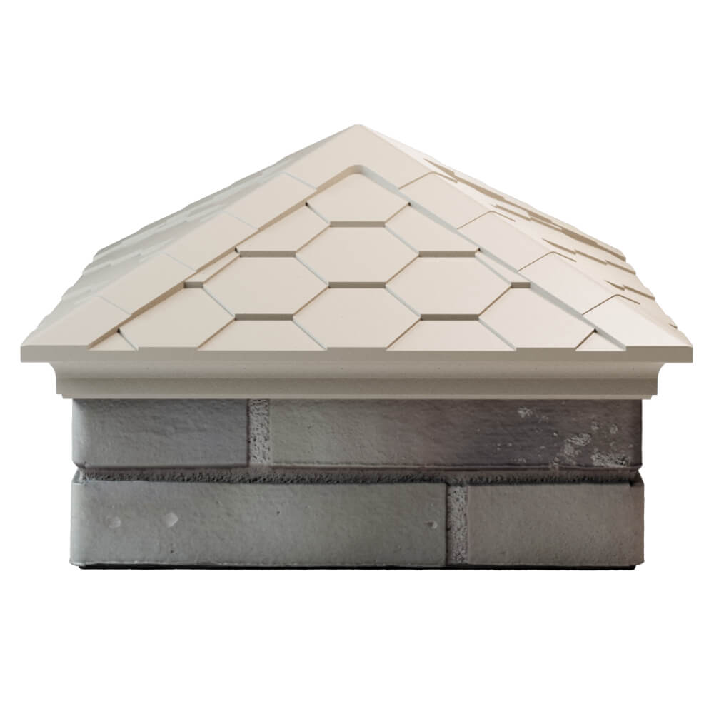 Колпак Zking Эверест Бежевый на столб 1.5х1.5 кирпича (390х390мм) Тихвин фото