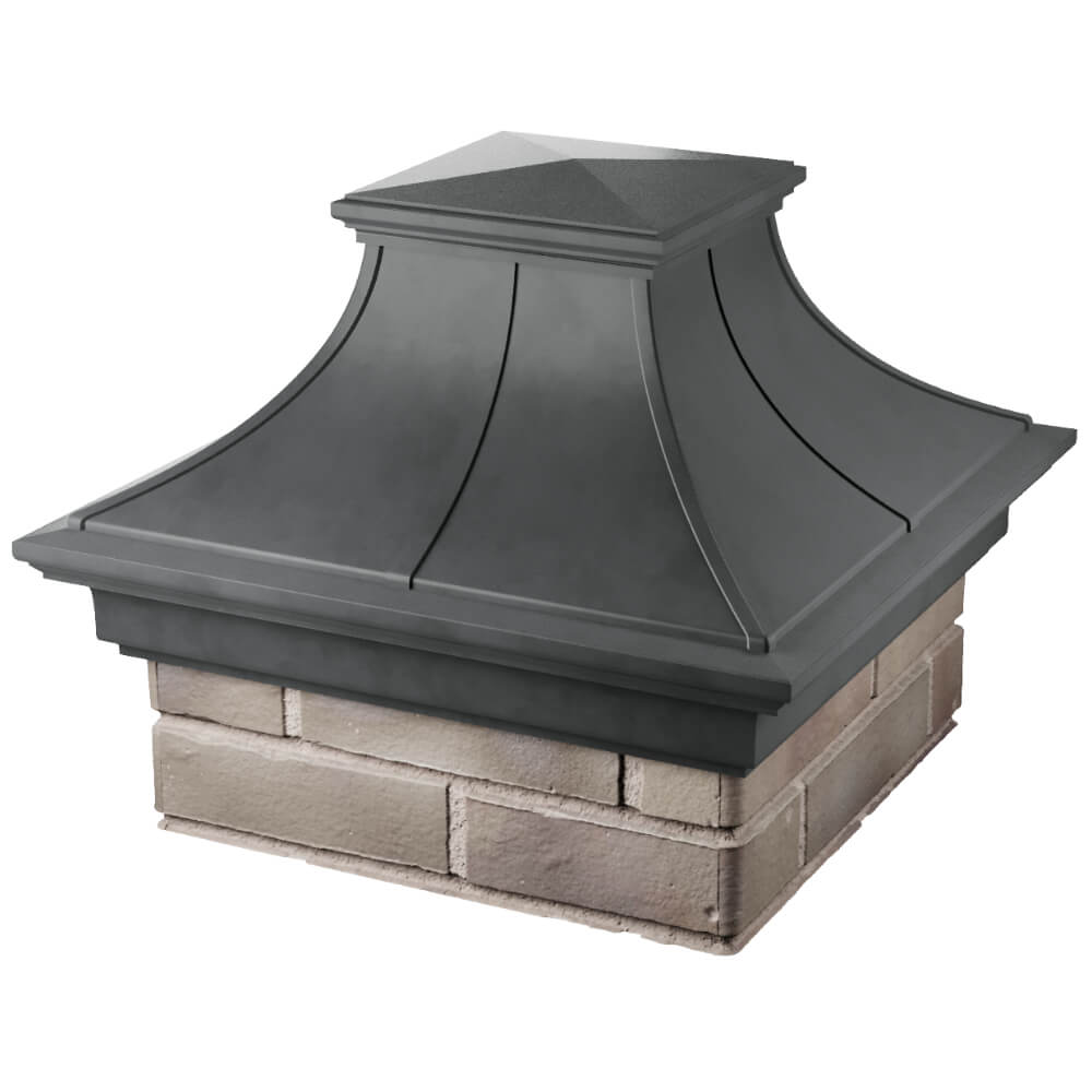Колпак Zking Монблан Премиум Серый на столб 1.5х1.5 кирпича (385х385мм) в Тихвине фото