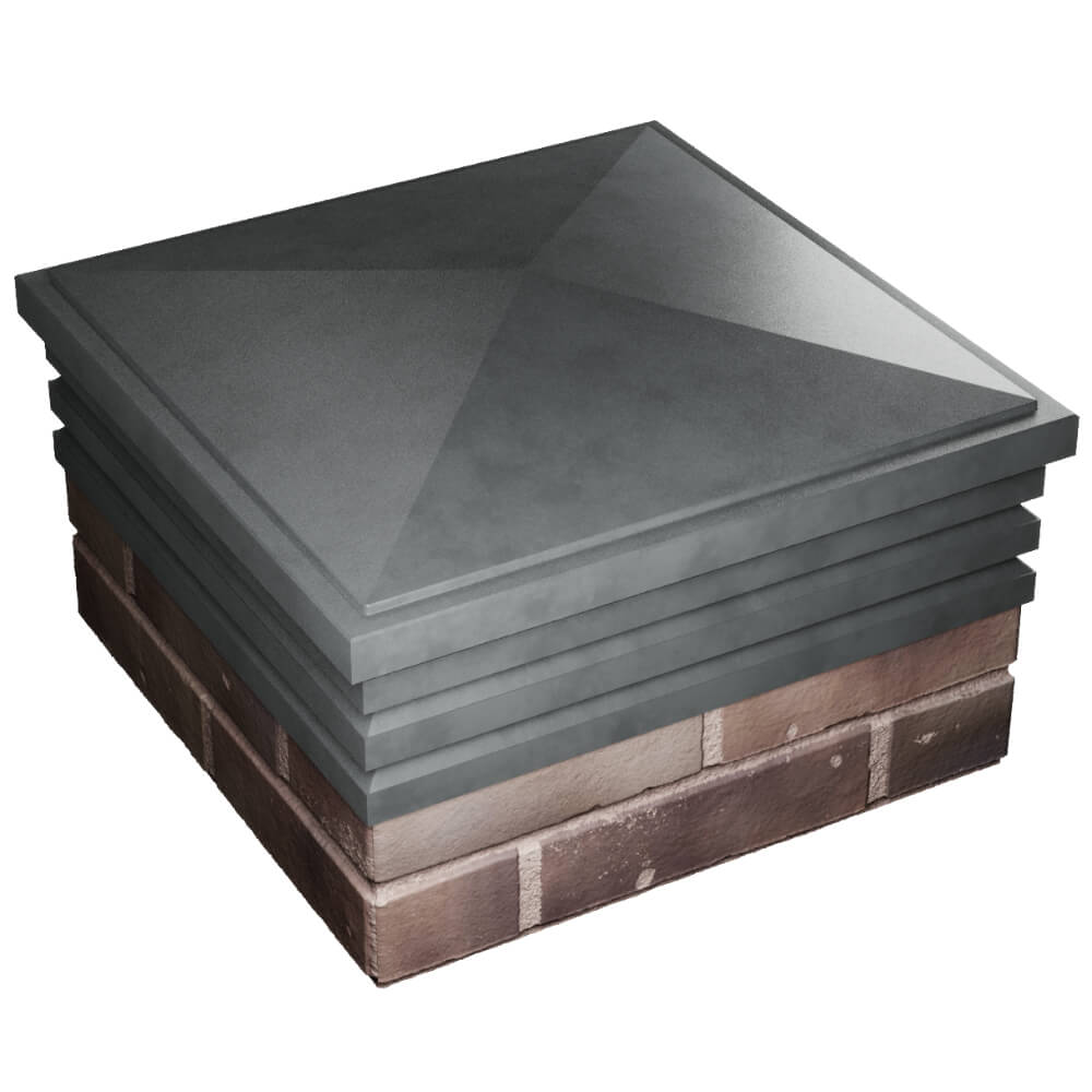 Колпак Zking Бона ХайТек Серый на столб 2х2 кирпича (513х513мм) в Тихвине фото