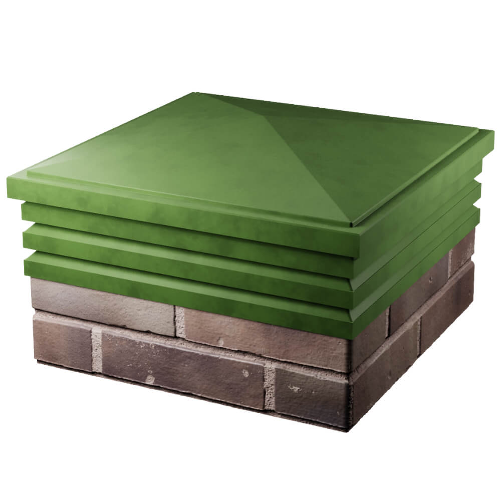 Колпак Zking Бона ХайТек Зеленый на столб 2х2 кирпича (513х513мм) в Тихвине фото