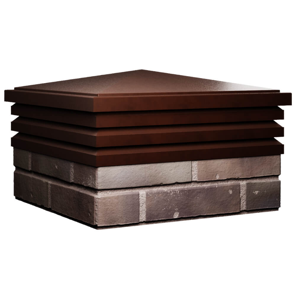 Колпак Zking Бона ХайТек Коричневый на столб 2х2 кирпича (513х513мм) в Тихвине фото