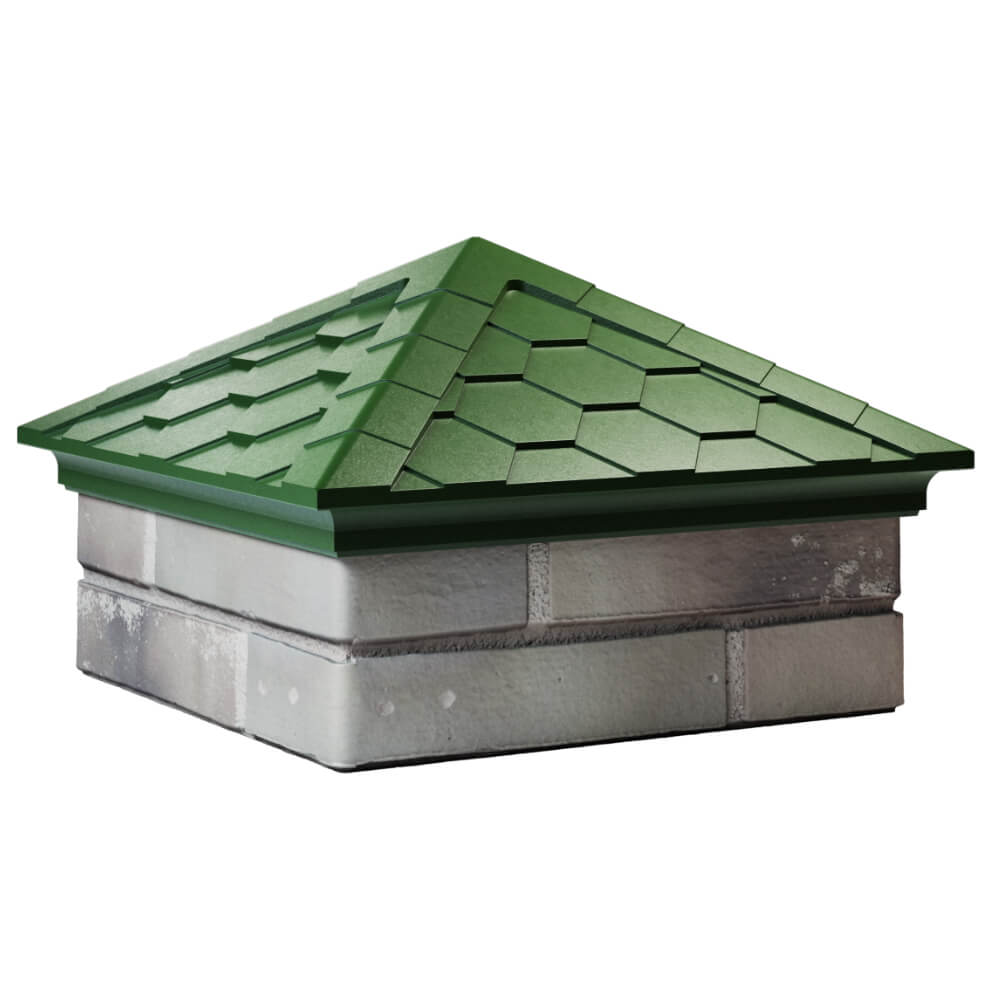 Колпак Zking Эверест Зеленый на столб 1.5х1.5 кирпича (390х390мм) в Тихвине фото