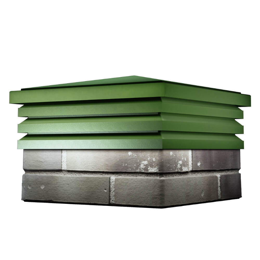 Колпак Zking Бона ХайТек Зеленый на столб 1.5х1.5 кирпича (385х385мм) в Тихвине фото