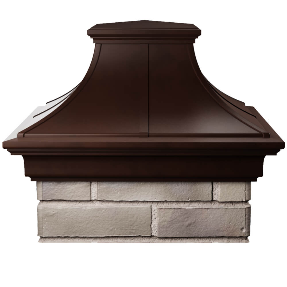 Колпак Zking Монблан Премиум Коричневый на столб 1.5х1.5 кирпича (385х385мм) Тихвин фото