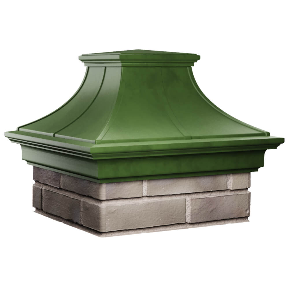 Колпак Zking Монблан Премиум Зеленый на столб 1.5х1.5 кирпича (385х385мм) в Тихвине фото