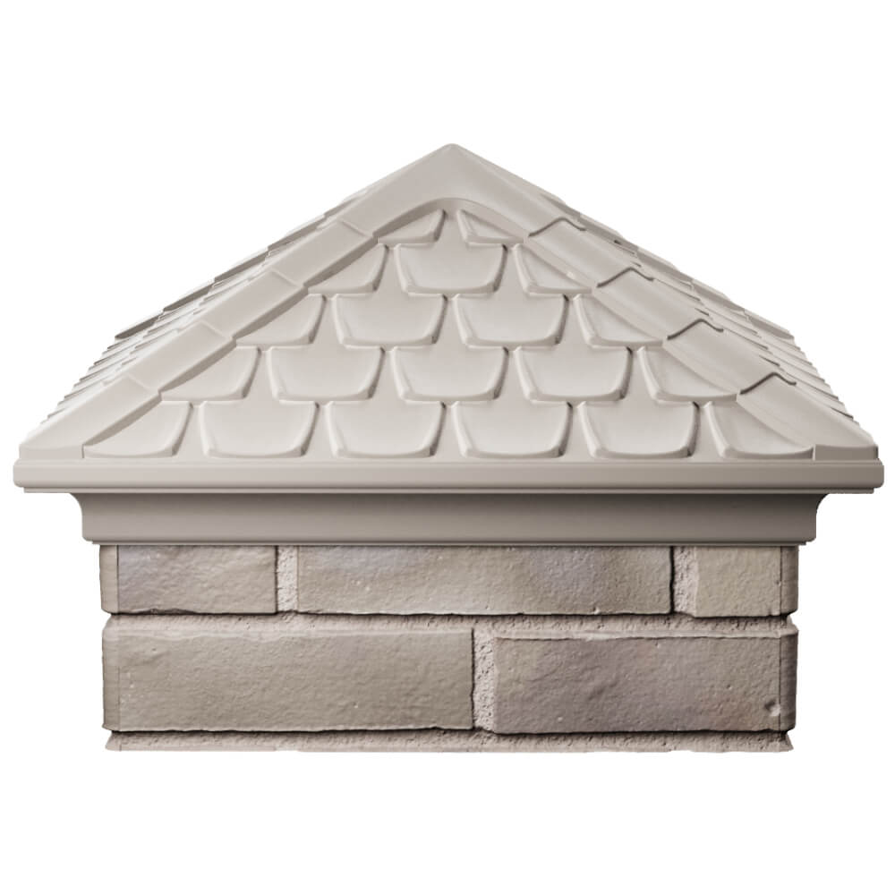 Колпак Zking Эльбрус Бежевый на столб 1.5х1.5 кирпича (385х385мм) Тихвин фото