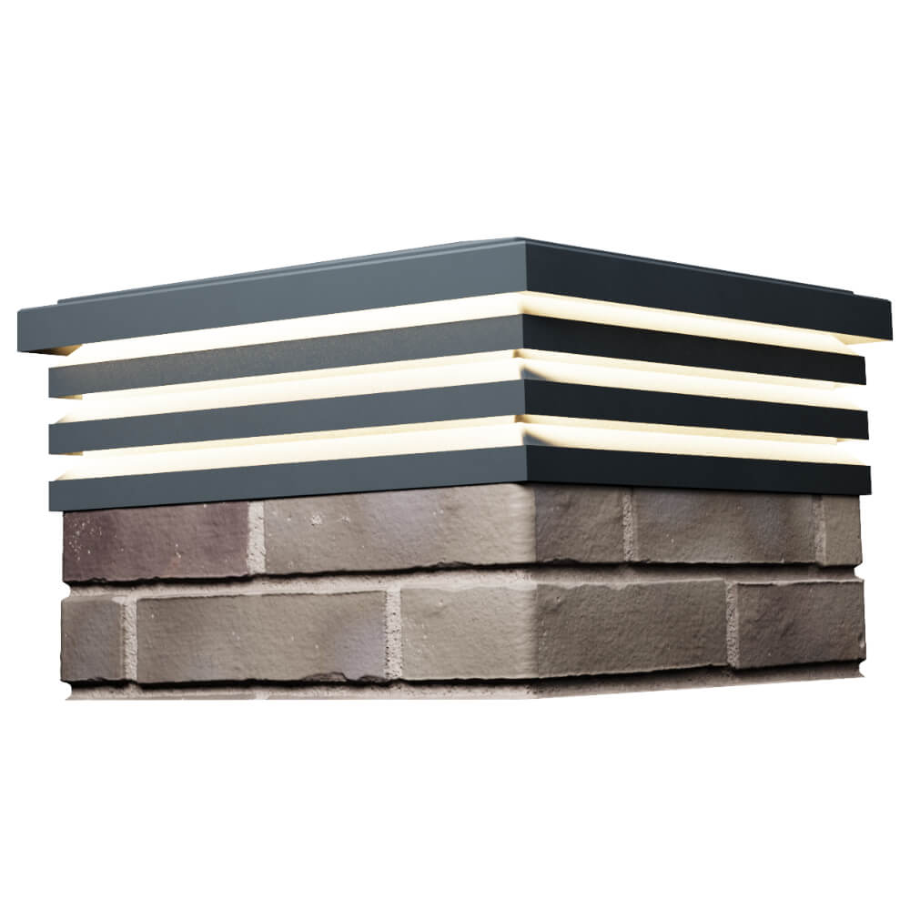 Колпак Zking Бона ХайТек Серый на столб 1.5х1.5 кирпича (385х385мм) с подсветкой в Тихвине фото