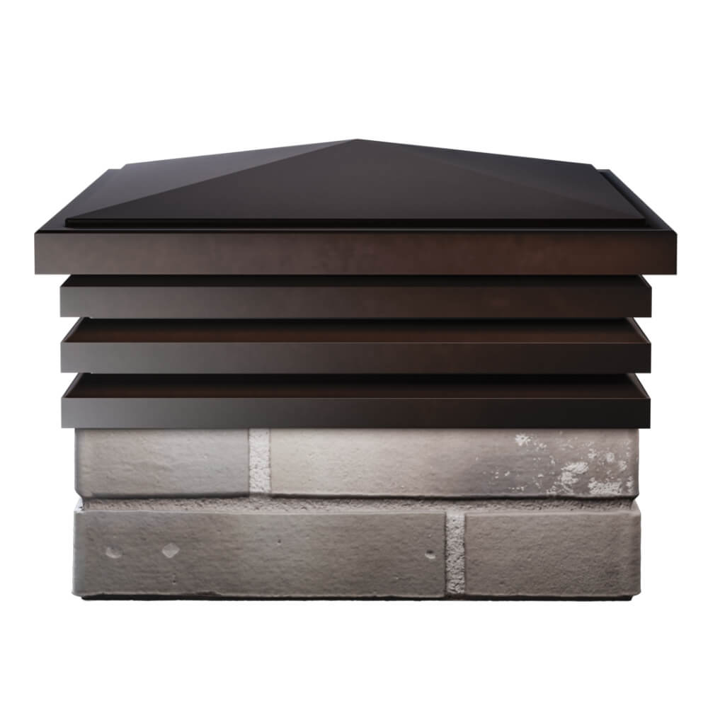 Колпак Zking Бона ХайТек Коричневый на столб 1.5х1.5 кирпича (385х385мм) Тихвин фото