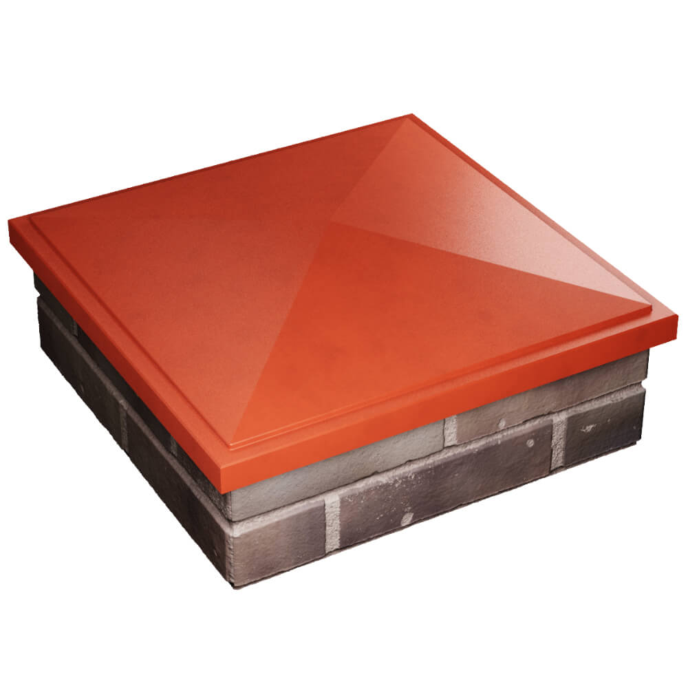 Колпак Zking БонаМоно Красный на столб 2х2 кирпича (515х515, 530х530мм) в Тихвине фото