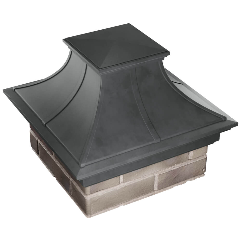 Колпак Zking Монблан Премиум Серый на столб 1.5х1.5 кирпича (385х385мм) в Тихвине фото