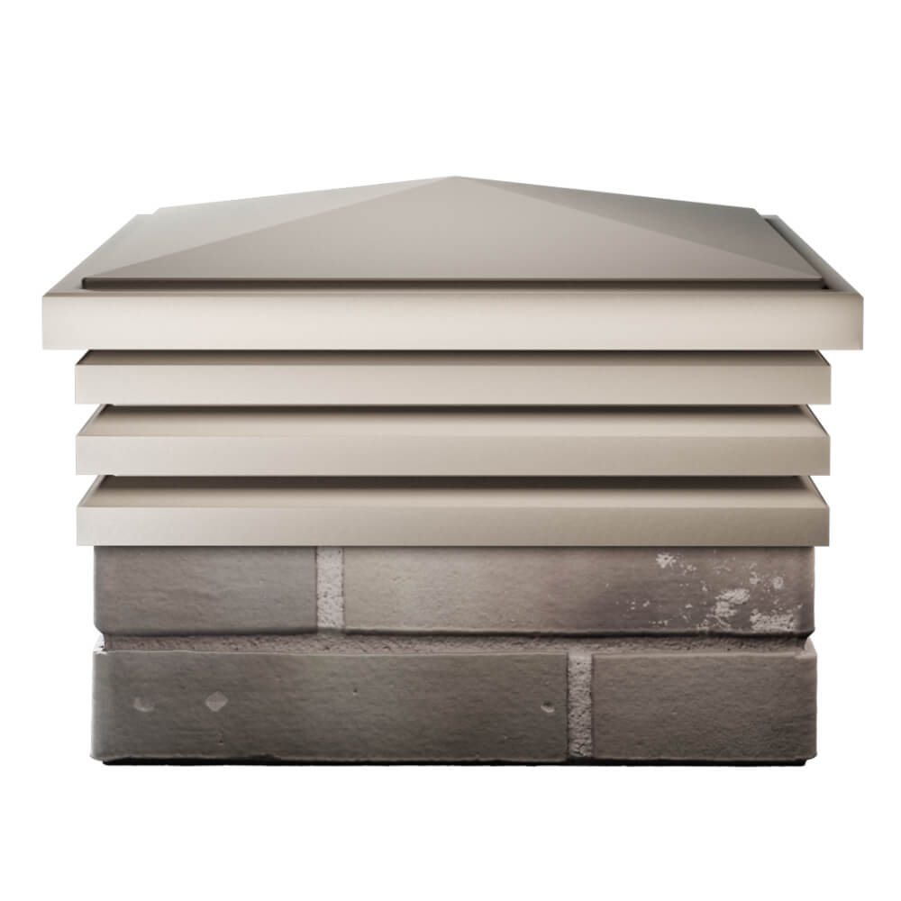 Колпак Zking Бона ХайТек Бежевый на столб 1.5х1.5 кирпича (385х385мм) Тихвин фото