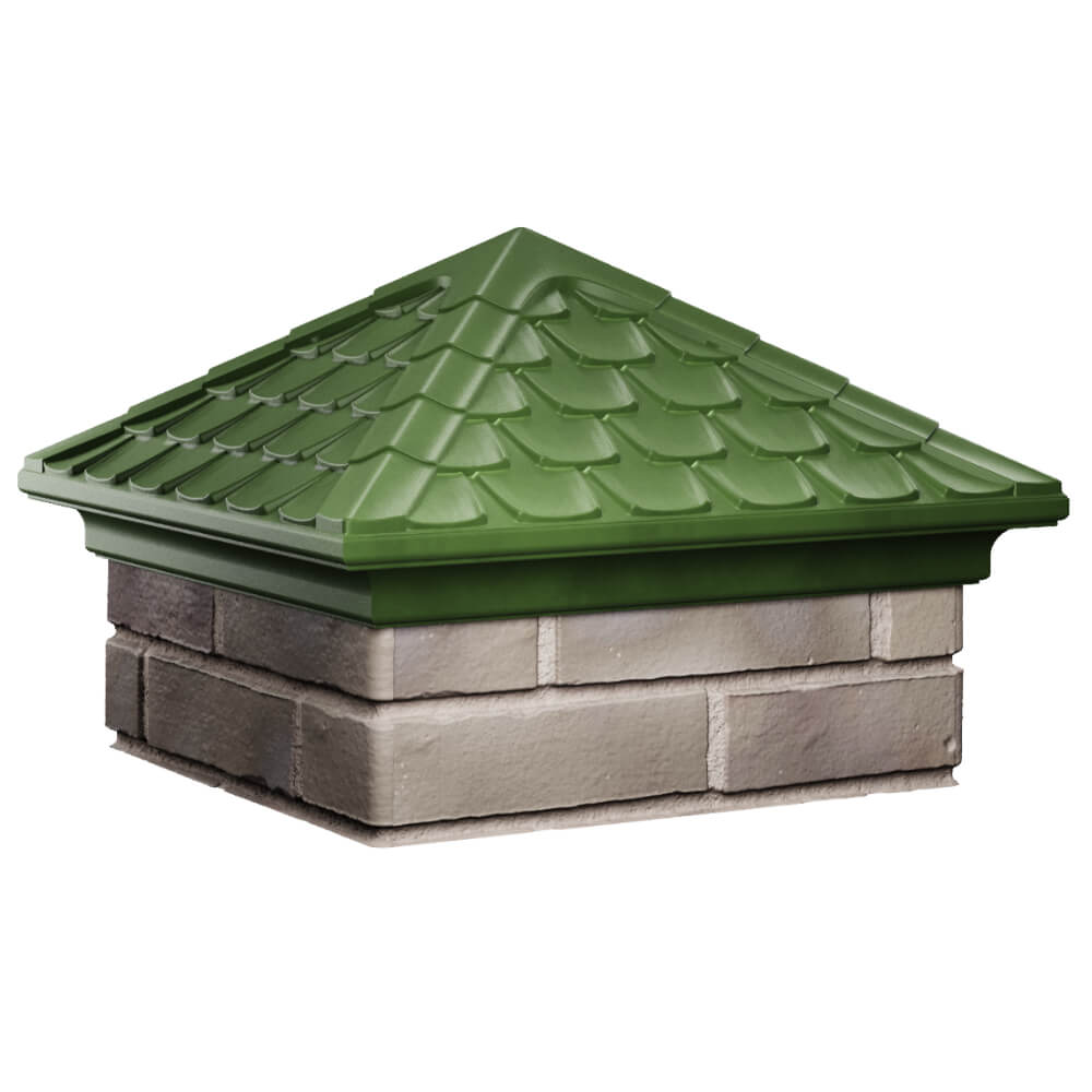 Колпак Zking Эльбрус Зеленый на столб 1.5х1.5 кирпича (385х385мм) в Тихвине фото