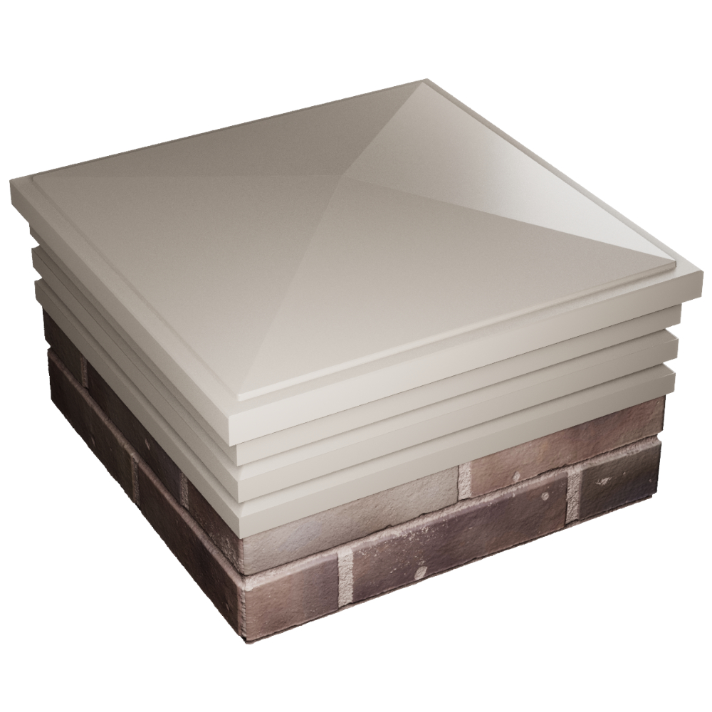 Колпак Zking Бона ХайТек Бежевый на столб 2х2 кирпича (513х513мм) в Тихвине фото