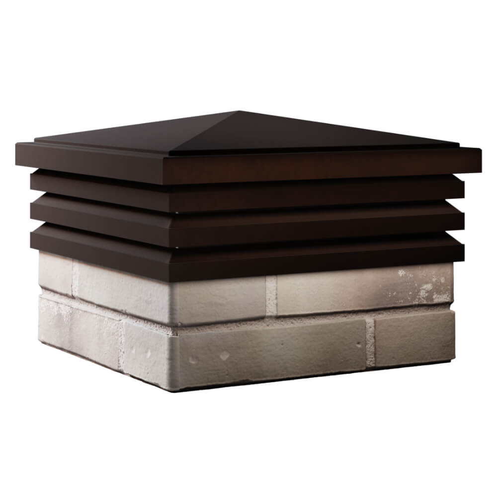 Колпак Zking Бона ХайТек Коричневый на столб 1.5х1.5 кирпича (385х385мм) в Тихвине фото