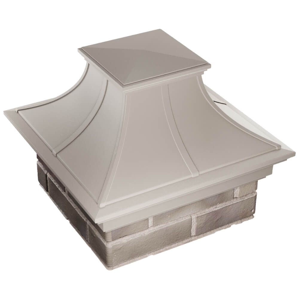 Колпак Zking Монблан Премиум Бежевый на столб 1.5х1.5 кирпича (385х385мм) в Тихвине фото