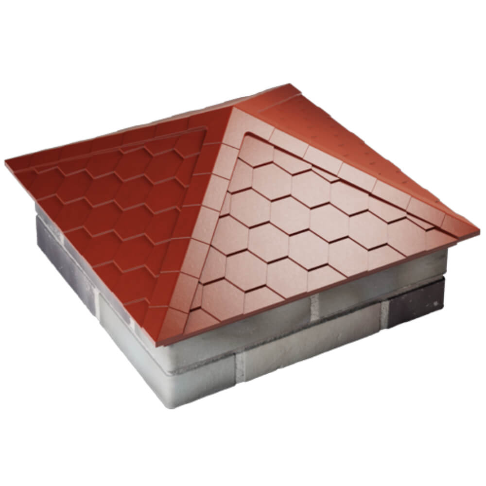 Колпак Zking Эверест Красный на столб 2х2 кирпича (535х535мм) Тихвин фото